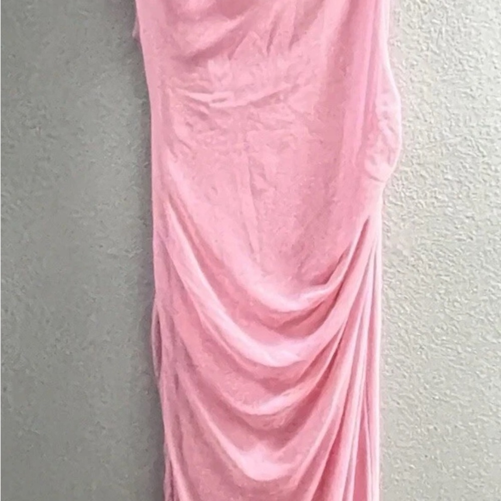 ASOS One-Shoulder Light Pink Ruched Evening Gown - Picture 9 of 11